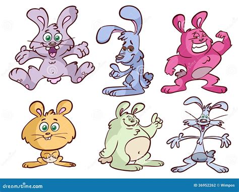 Rabbit Bunny Cartoon Characters Stock Photography Image 36952262