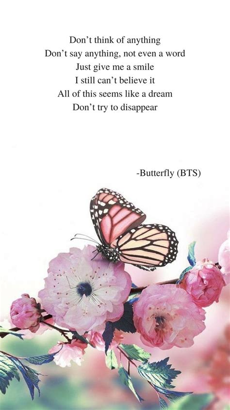 Butterfly By Bts Lyrics Wallpaper Bts Lyric Bts Quotes Bts Song Lyrics