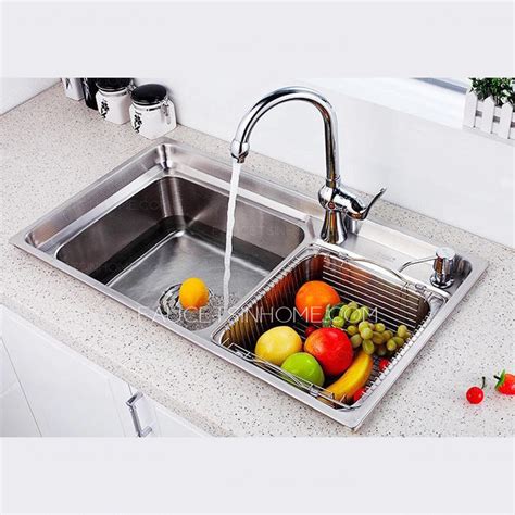 Stainless steel kitchen faucets are available in styles to suit any buyer (if you prefer bronze kitchen faucets, you can check out a wide selection. Best Nickel Brushed Stainless Steel Kitchen Sinks Double ...