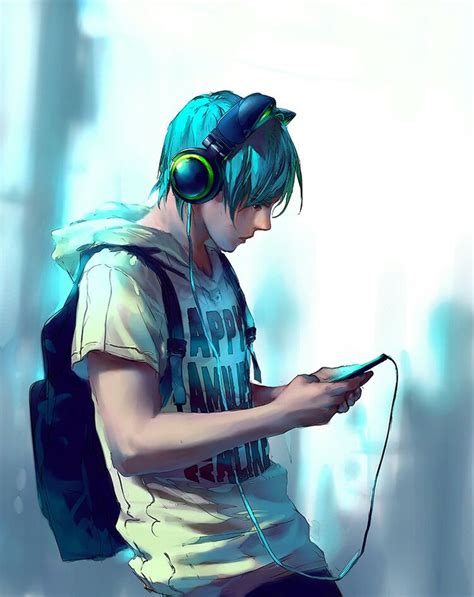 Anime Headphones Guy ~ Pin By L O N E L Y On ɔσʋρℓɛ ɩcσи Carisca