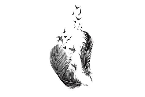 Feather Drawing Tattoo