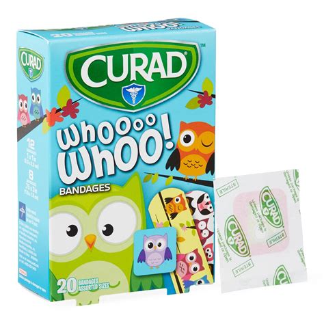 Curad Kids Owl Assorted Bandages 20ct E Firstaidsupplies