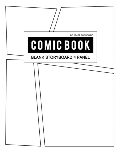 Buy Blank Comic Book 4 Panel Storyboard 4 Panel Draw Your Own Comics