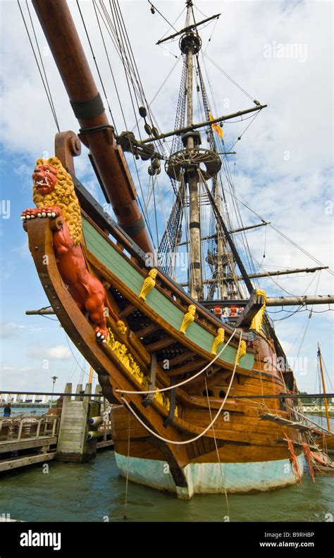 Bowsprit Of Historic Replica Of Tallship Batavia Leylistad Netherlands