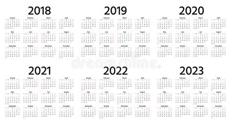 Year 2019 2020 Calendar Vector Design Template Stock Vector