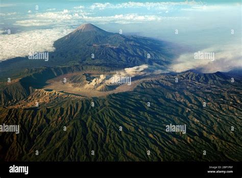 Mount Semeru And Mount Bromo Aerial View Of Bromo Tengger Semeru