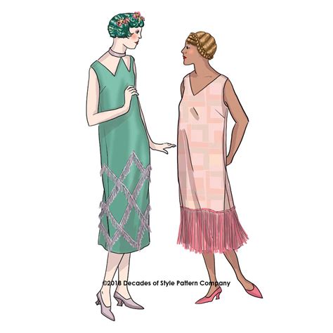 1920s Flapper Dress Sewing Pattern Decades Of Style Pattern Company