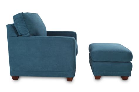 La Z Boy Kennedy Teal Chair And Ottoman Mathis Brothers Furniture