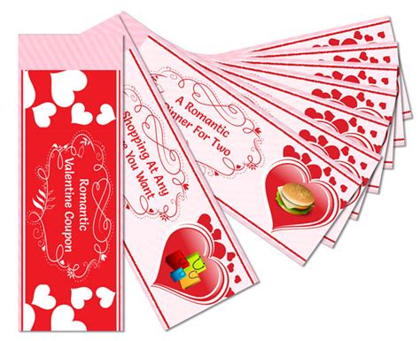Personalize Valentine Coupon Booklet In Red Hearts Design