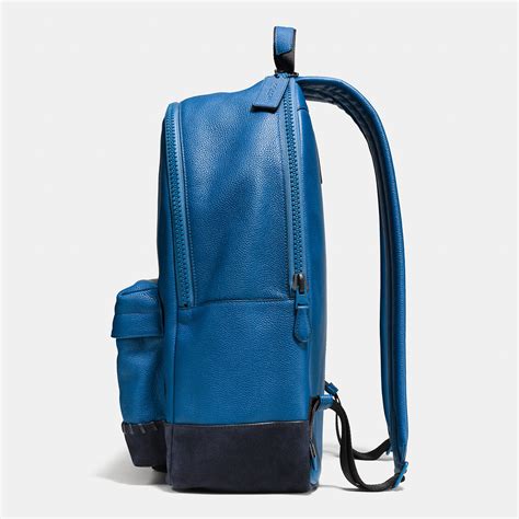 Coach Modern Varsity Campus Backpack In Pebble Leather In Denim