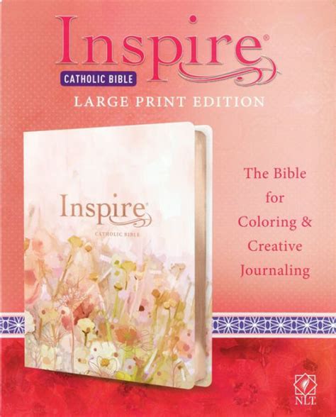 Inspire Catholic Bible Nlt Large Print Leatherlike Pink Fields With