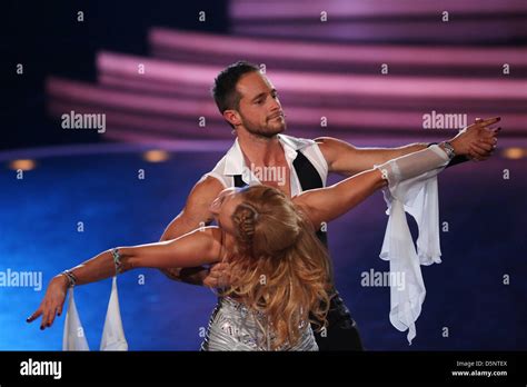 celebrity contestants balian buschbaum top and dancer sarah latton perform on the german