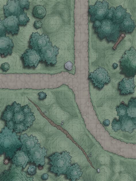 Roadside Encounter Battle Map Night Dungeon Maps Dnd World Map