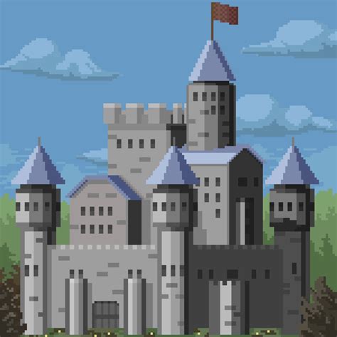 Castle Made With Slynyrd Tutorial Pixelart Pixel Art Design Pixel