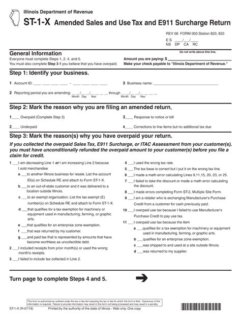 Il Dor St 1 X 2019 2022 Fill Out Tax Template Online Us Legal Forms