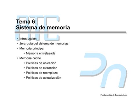 Tema 3 Sistema De Memoria