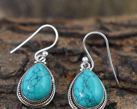 Amazing Aaa Quality Turquoise Earrings Solid Sterling Silver