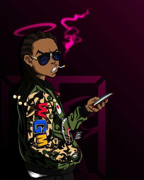 Pin By Johnny Womack On Boondocks Dope Wallpapers Swag Wallpaper