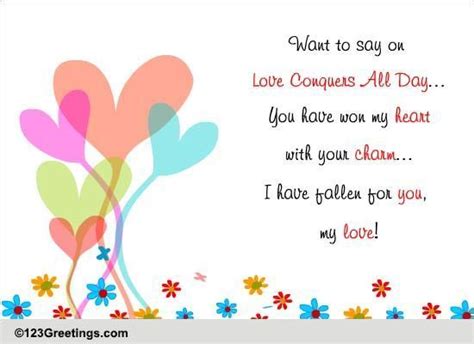 Fallen For You Free Love Conquers All Day Ecards Greeting Cards