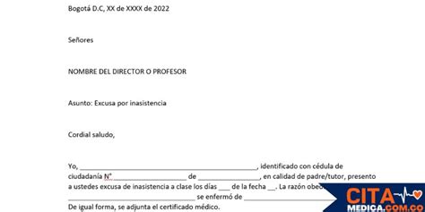 Modelo Carta Excusa Medica Para Colegio Modelo De Informe 566 Images