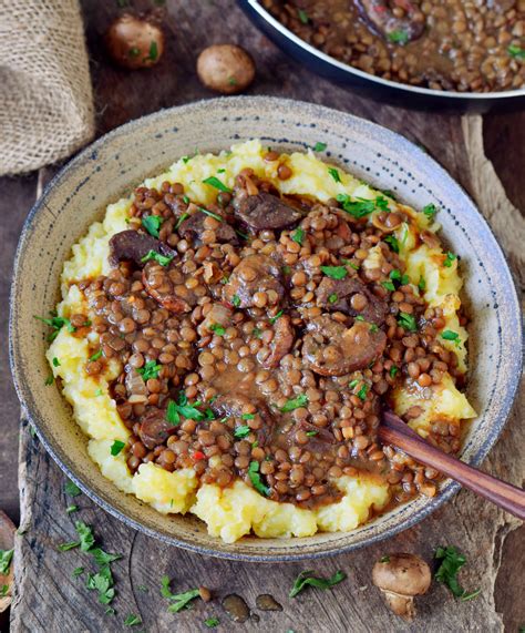 Easy Lentil Stew With Mashed Potatoes Vegan Gluten Free Recipe