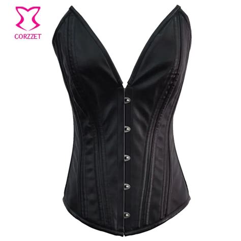 Women Shapewear Black Faux Leather Sexy Corset Tight Lacing Steel Bone