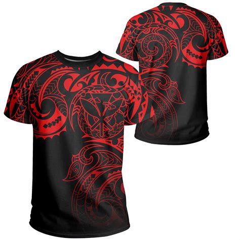 Hawaii Kanaka Polynesian Tribal T Shirt Gradiant Style Red Gaicness