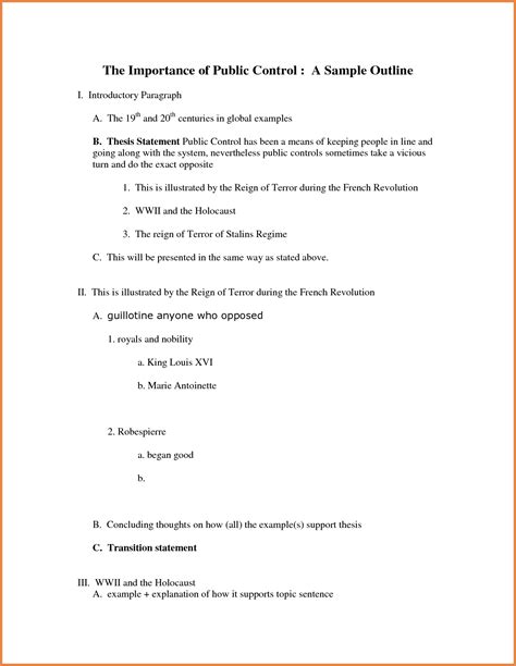 Speech Outline Template Word