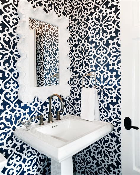 Bathroom Wallpaper Ideas | Powder room design, Traditional powder room