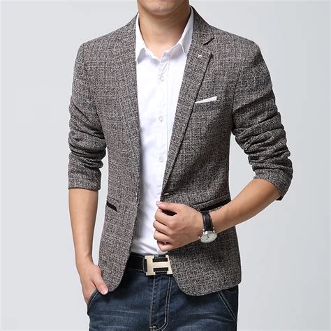 Britishs Style New Brand Blazer Men Linen Casual Suit Mens Blazers