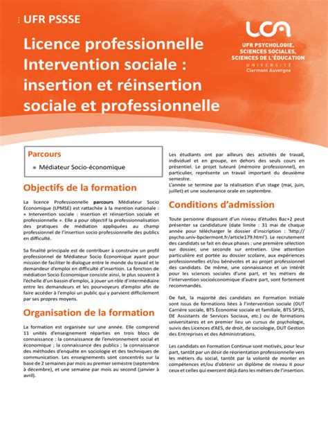 Licence Professionnelle Intervention Sociale Insertion Et Réinsertion