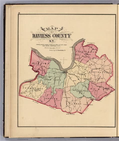 Map Of Daviess County Ky Showing Precincts Location Of Towns Post