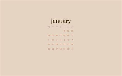 A Calendar With The Word January On It