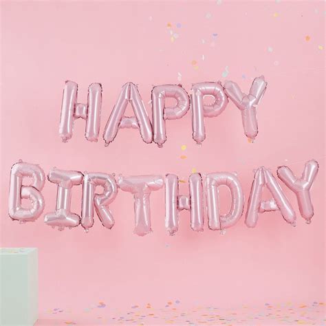 Ginger Ray Pastel Party Light Pink Happy Birthday