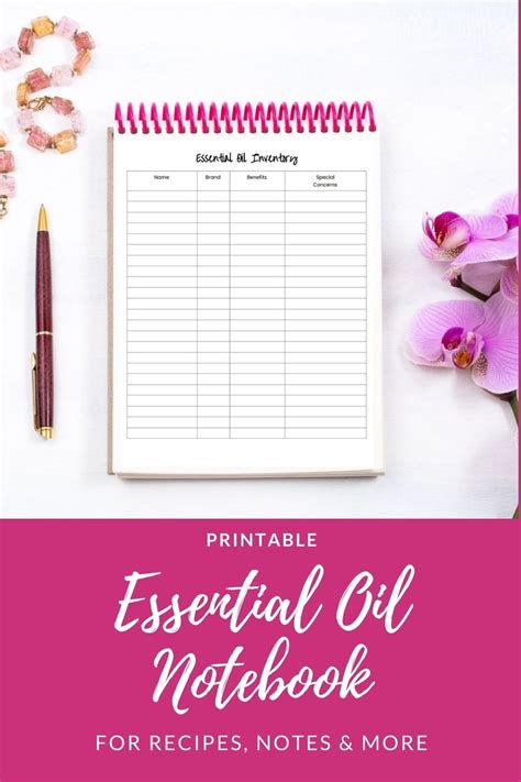 Essential Oil Journal Notebook Planner Binder Printable Etsy In 2021