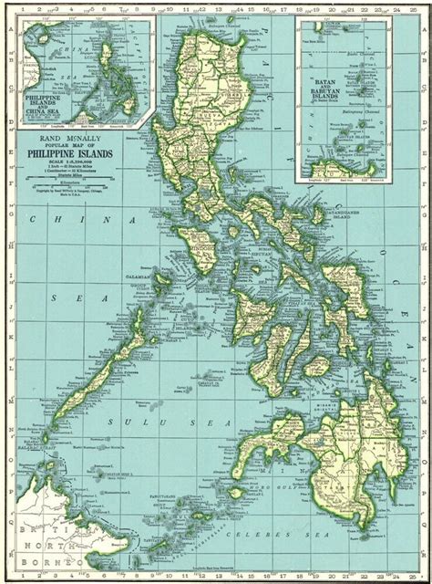 1945 Antique Philippines Map Vintage Map Of The Philippine Islands Map