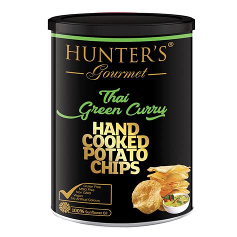 Hunters Gourmet Hand Cooked Potato Chips Wasabi And Turmeric Gold Edition 150gm