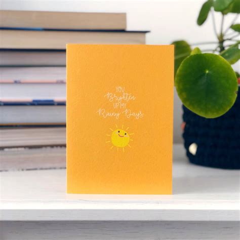 Friendship Card You Brighten Up My Rainy Days By Xoxo Designs By Ruth