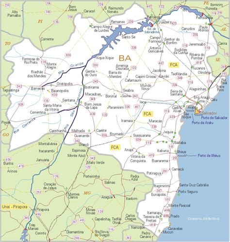 Mapa Da Bahia Todas As Cidades Político Rodoviário Sul Da Bahia