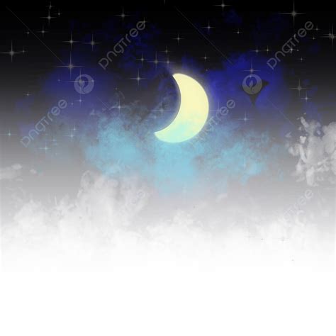 Night Sky Moon Hd Transparent Night Sky Crescent Moon Clouds Black Night Sky Moon Dark PNG