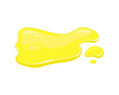 Yellow Liquid Spill Puddle Of Juice Oil Or Urine Vector Cartoon
