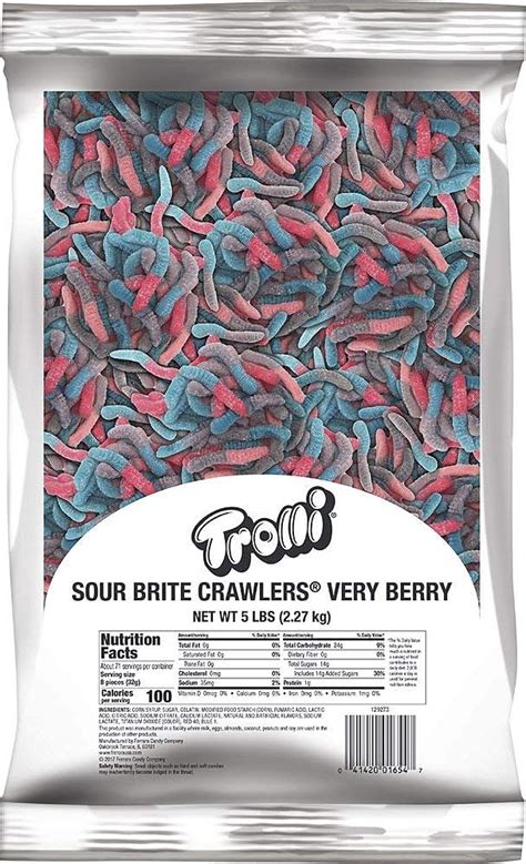 Buy Trolli Sour Brite Crawlers Very Berry Gummy Worms 5 Pound Bulk