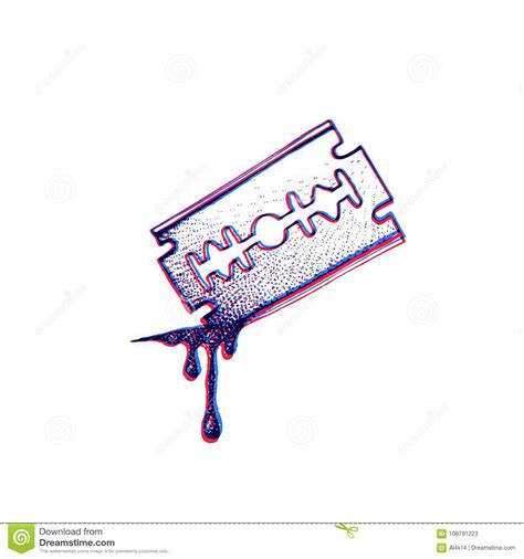 3024x3024 student's drawing of a bloody knife. Vector Hand Drawn Blade Razor Stock Illustration - Illustration of outline, shave: 108791223