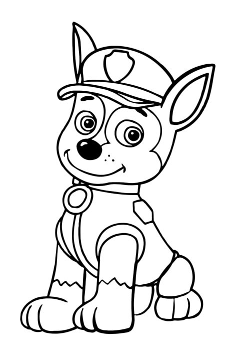 Paw Patrol Chase Coloring Pages Coloringstar Sketch Coloring Page