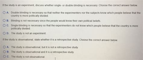 Solved Determine Whether The Following Study Described Is Chegg