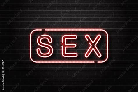 Vector Realistic Isolated Neon Sign Of Sex Logo For Decoration And
