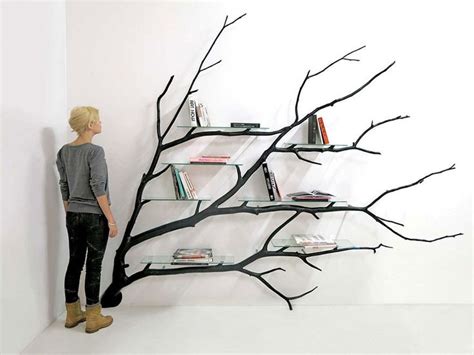 See How Artist Transformed Fallen Tree Branch Into Beautiful Bookshelf