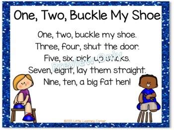 One, two, buckle my shoe. Build a Poem ~ One Two Buckle My Shoe ~ Pocket Chart ...