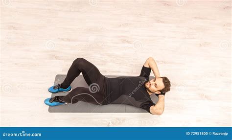 Man Doing Sit Ups Stock Photo Image Of Concept Indoor 72951800