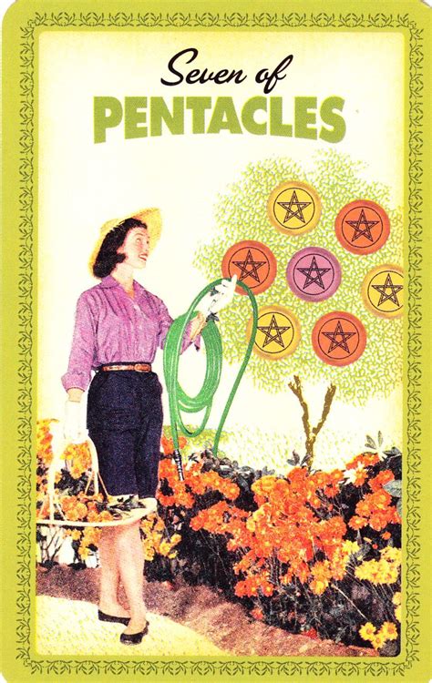 In a world governed by money, social success is often an essential foundation for personal fulfillment. Seven of Pentacles - Housewive's Tarot | Tarot cards art ...